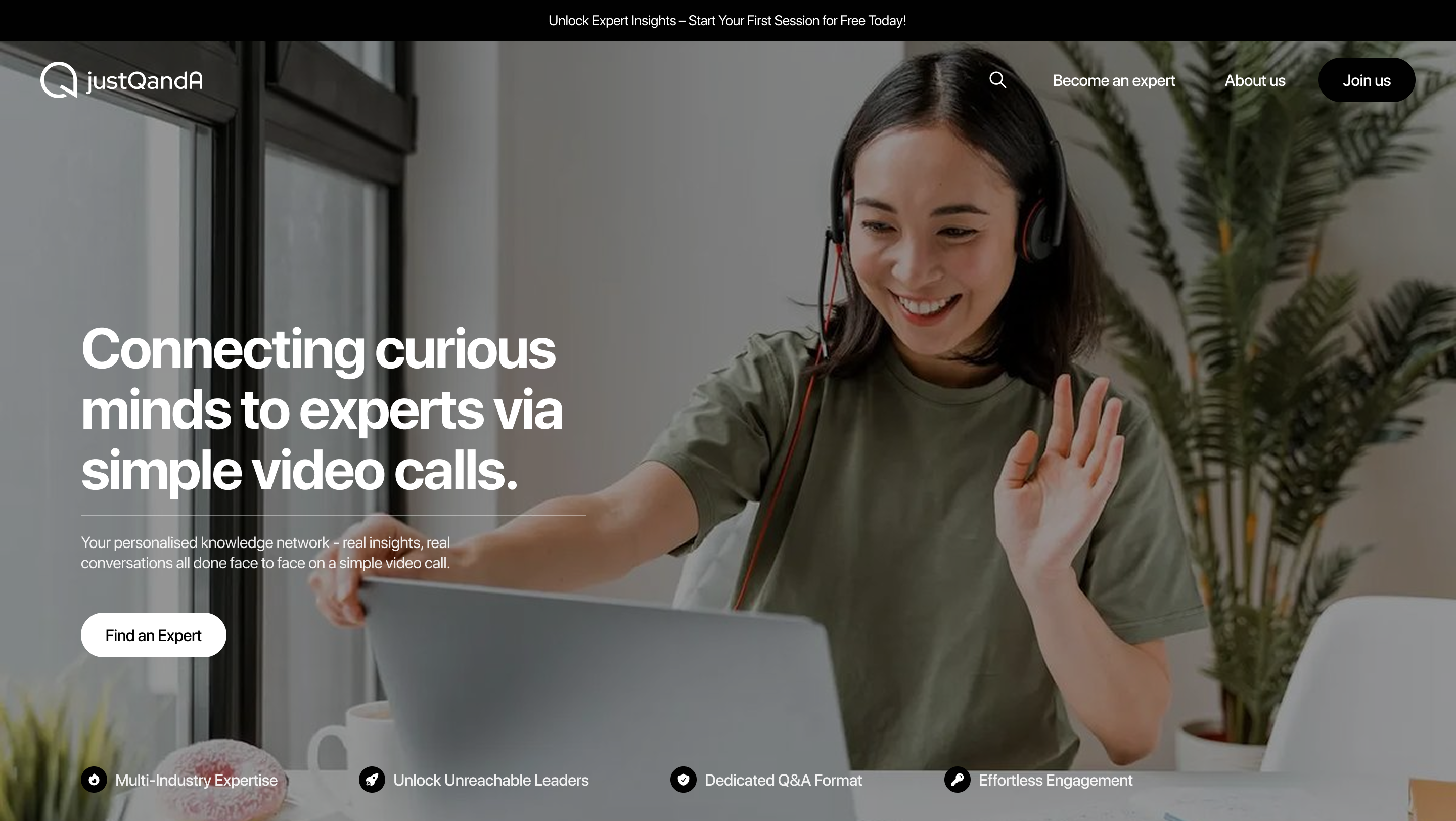 Before: Just QandA - Unleash the Power of Exclusive Conversations original website